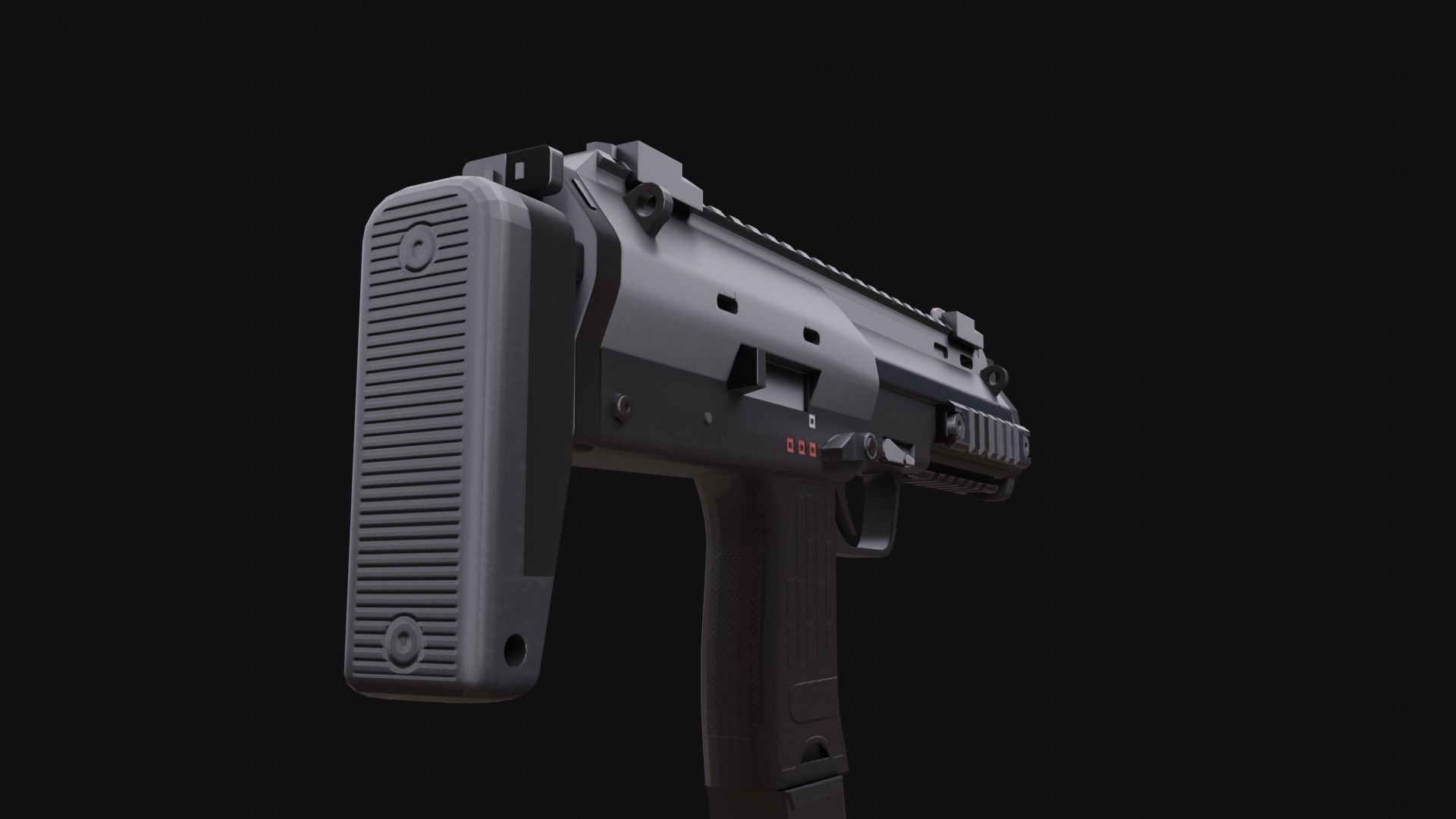 MP7 Sub-Machingun Low-poly 3D model_6
