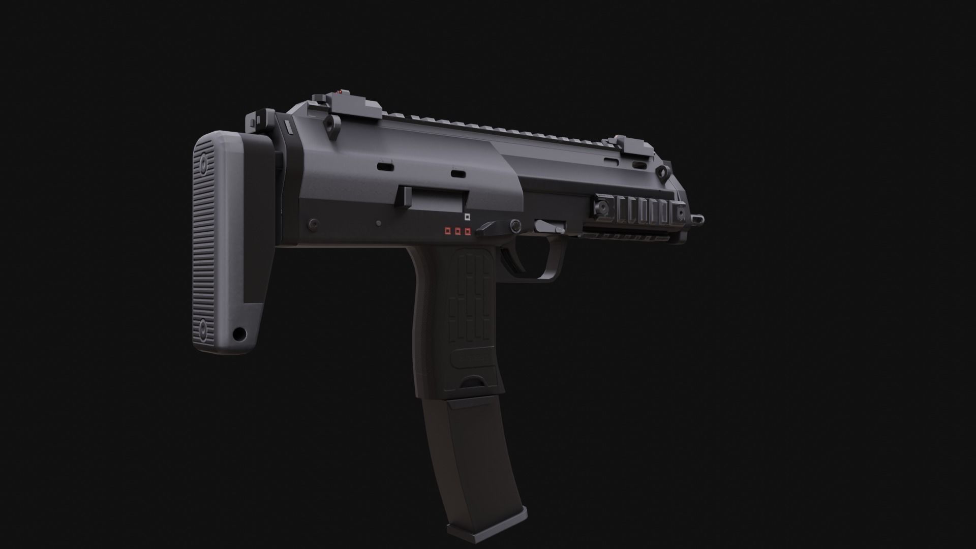 MP7 Sub-Machingun Low-poly 3D model_7