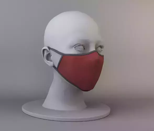 Reusable medical mask  Low-poly 3D model