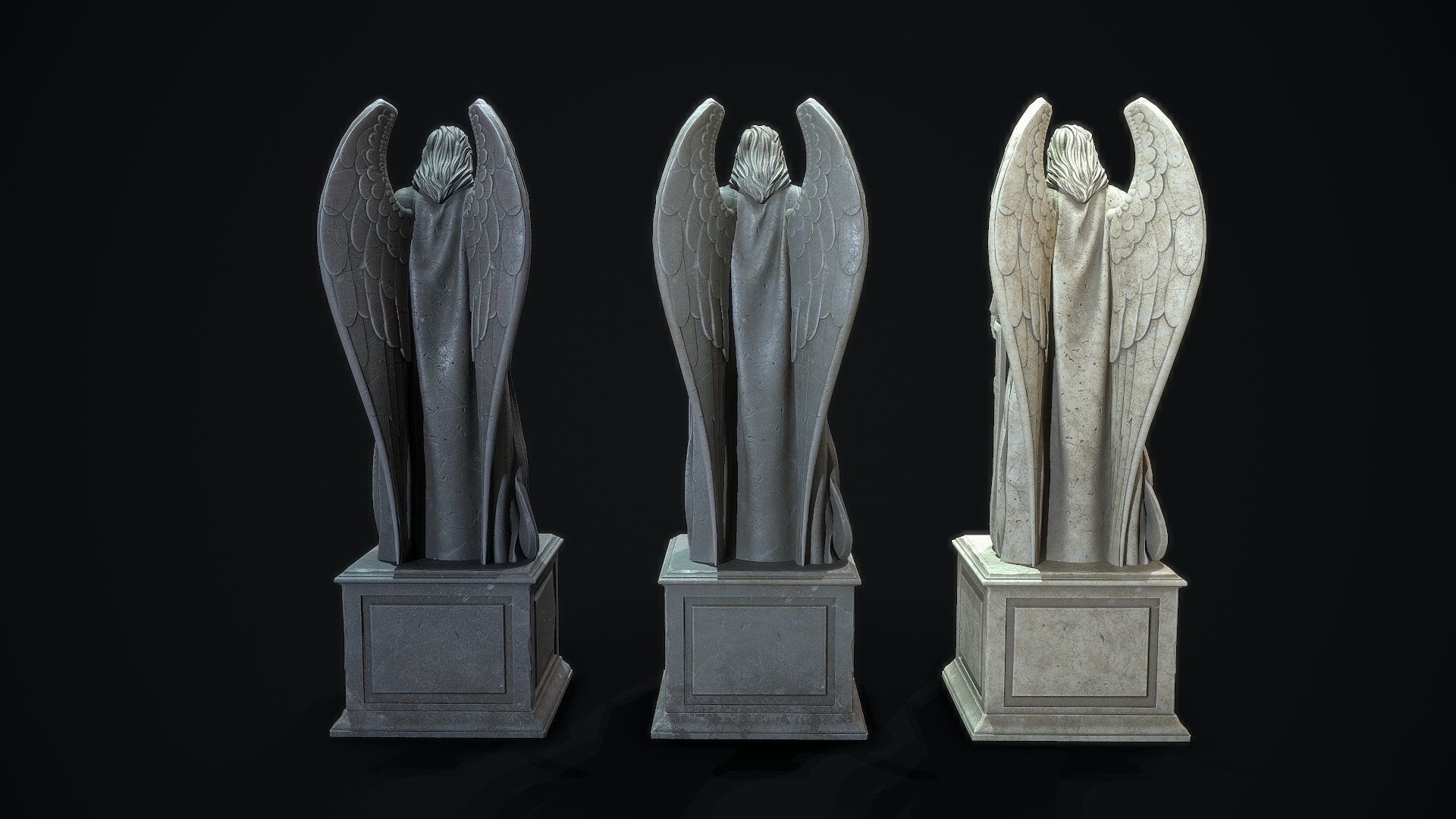 Archangel Statue PBR   Low-poly 3D model_6