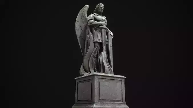Archangel Statue PBR   Low-poly 3D model