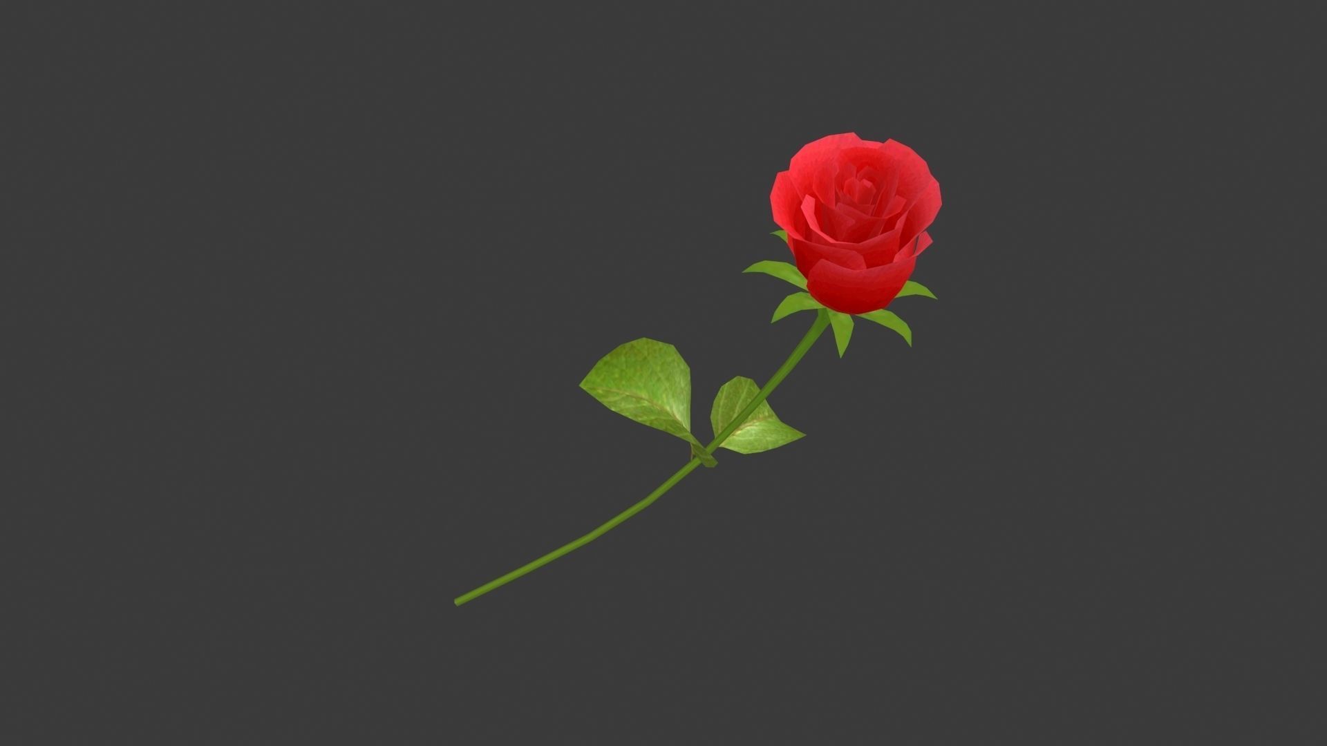 A rose two roses Low-poly 3D model_2