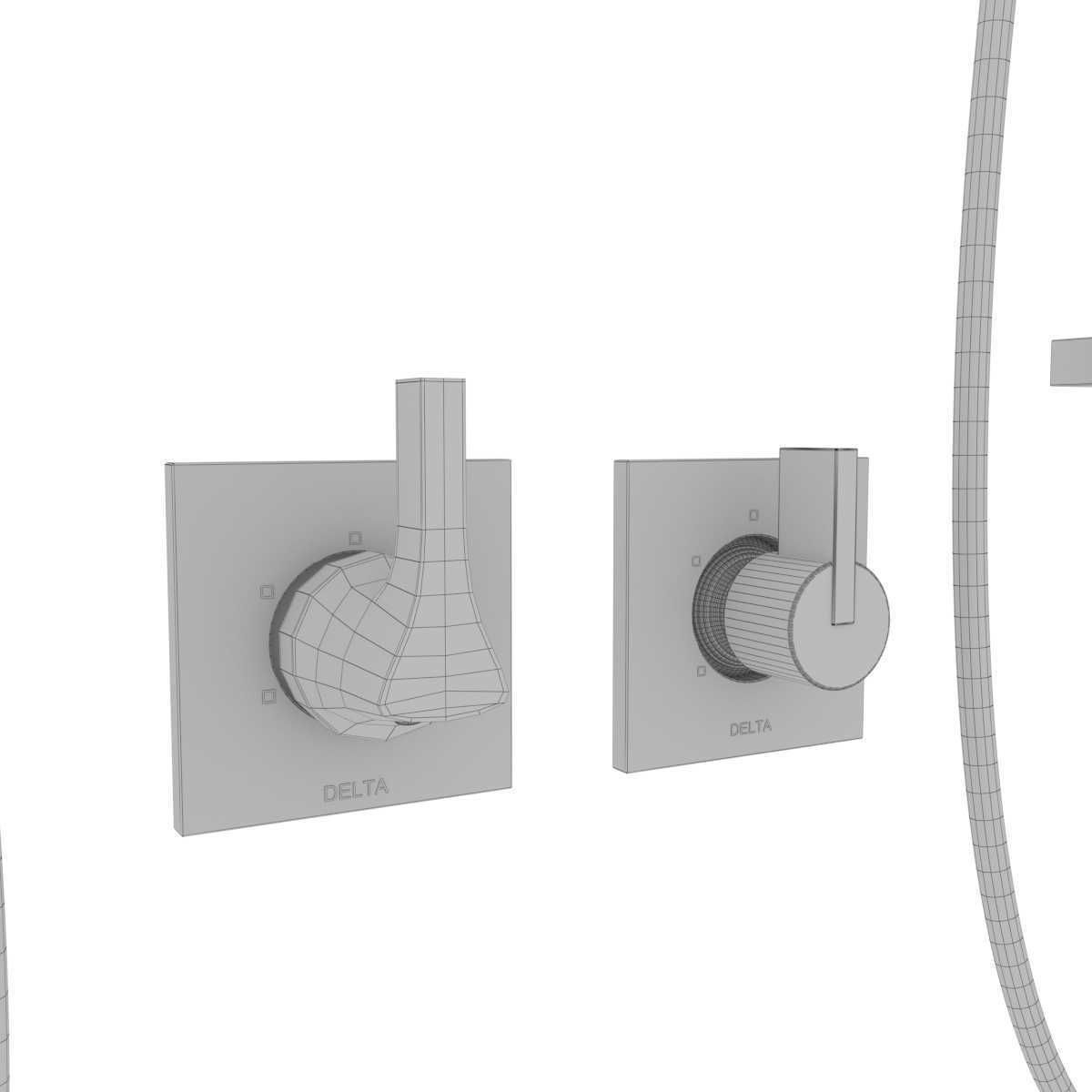 Delta faucet shower mixer 3D model_10