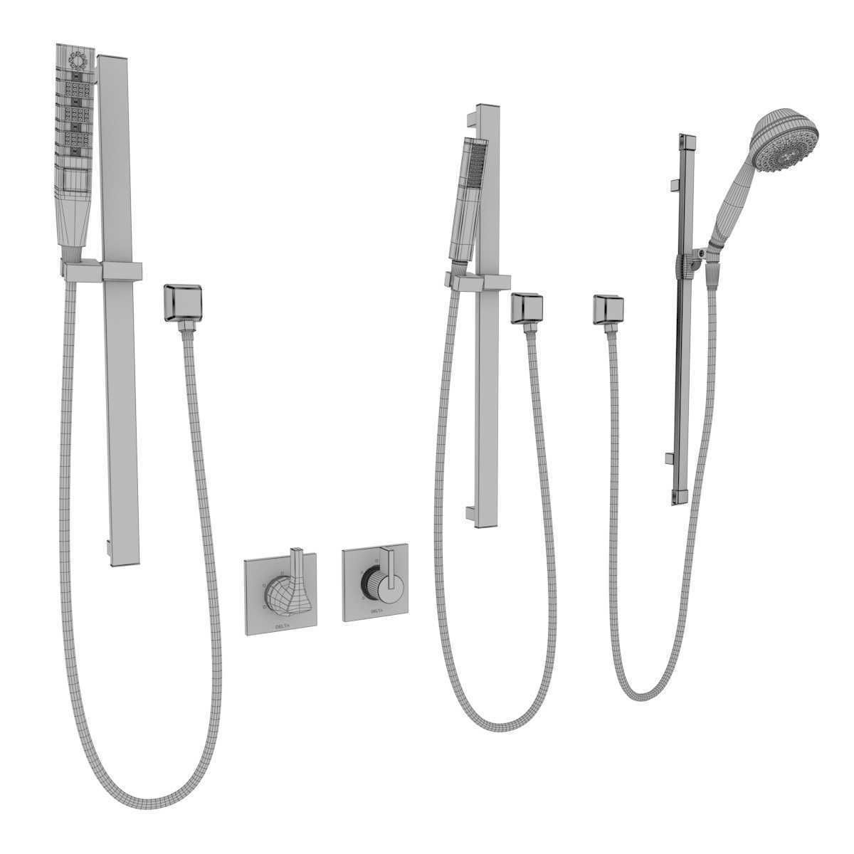 Delta faucet shower mixer 3D model_9