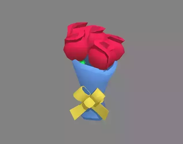 Cartoon red rose bouquet