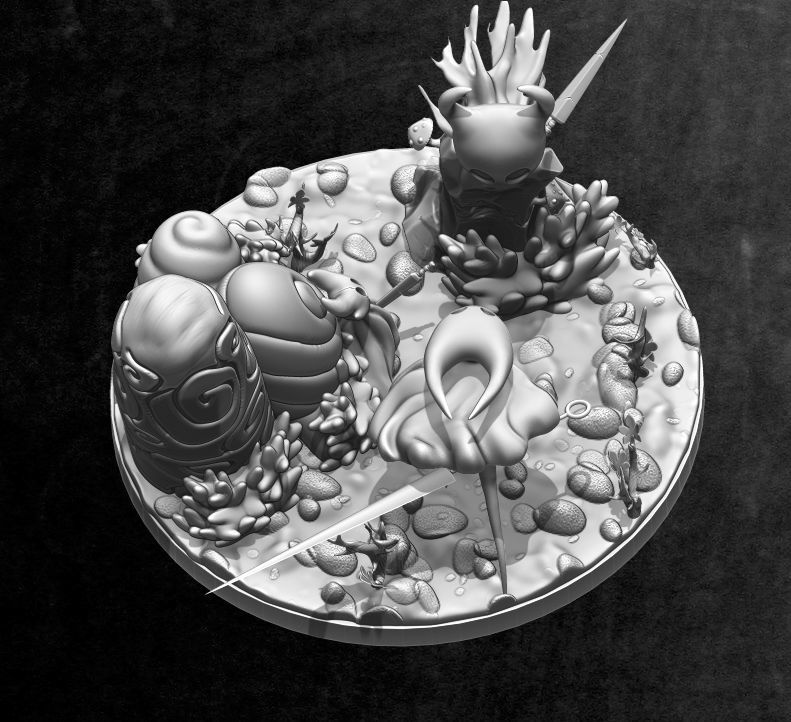 Diorama Hollow knight vs Hornet mais brinde  3D print model_7