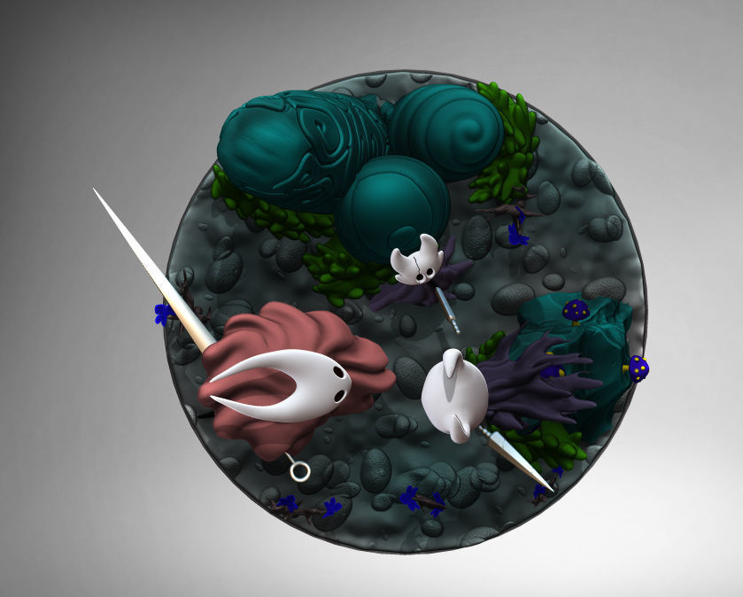Diorama Hollow knight vs Hornet mais brinde  3D print model_5