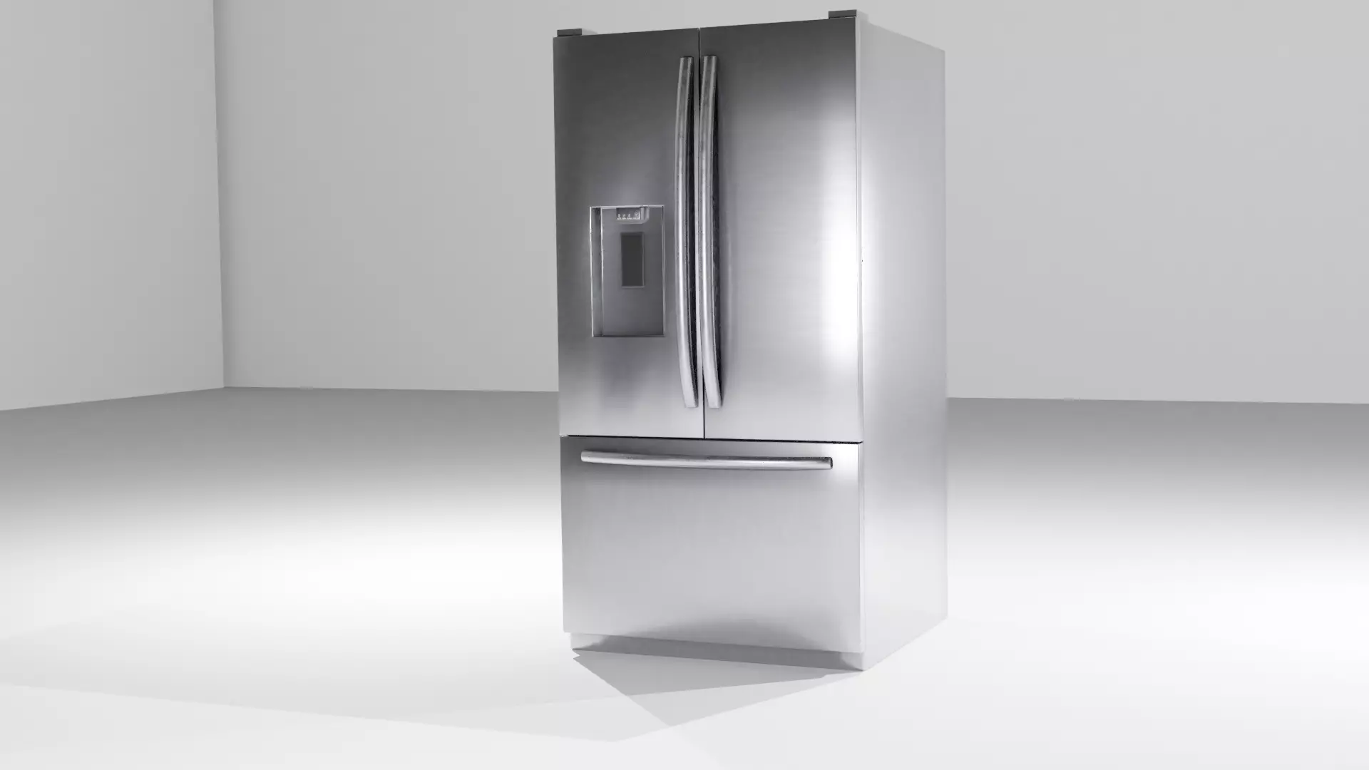 2 Doors French Refrigerator PBR - Low Poly Free low-poly 3D model
