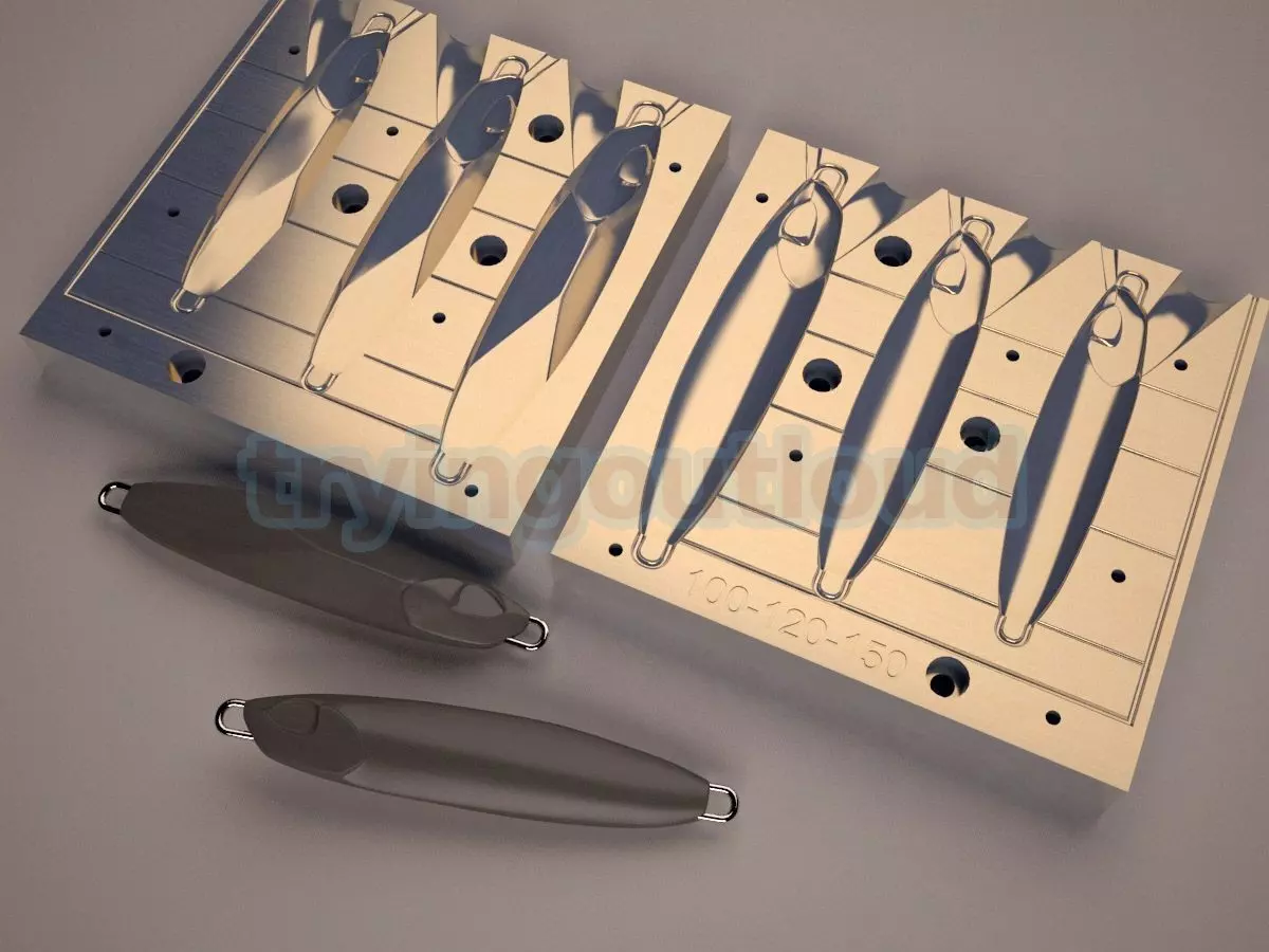 100-120-150Gr DM Force Slow Pitch Metal Jig Mold 3D print model_0