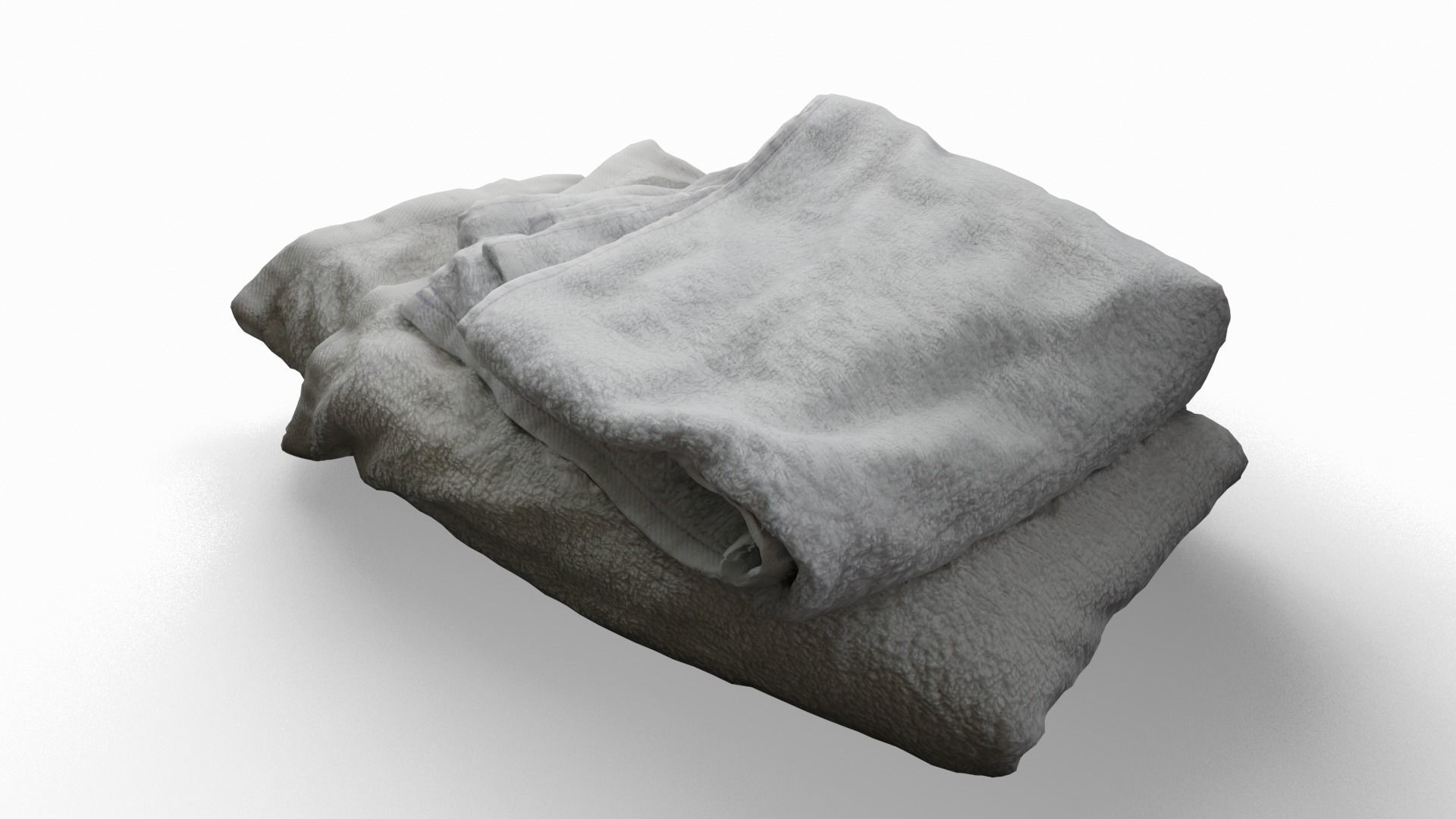 Folded Towel Low Poly Game Ready Scanned Low-poly 3D model_5