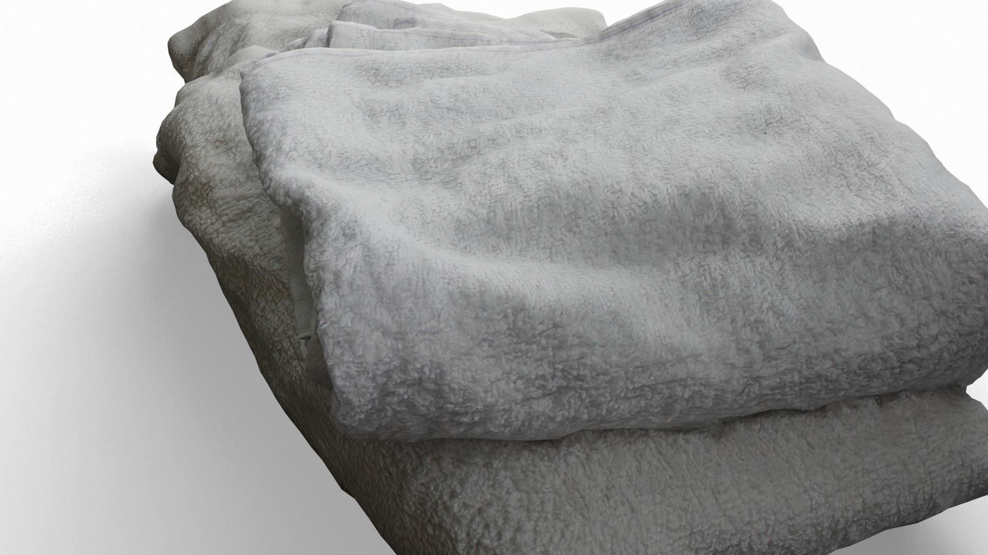 Folded Towel Low Poly Game Ready Scanned Low-poly 3D model_16