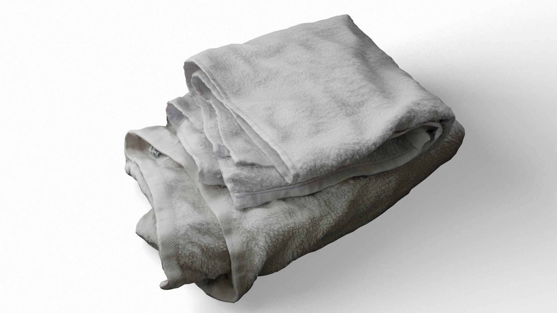 Folded Towel Low Poly Game Ready Scanned Low-poly 3D model_3