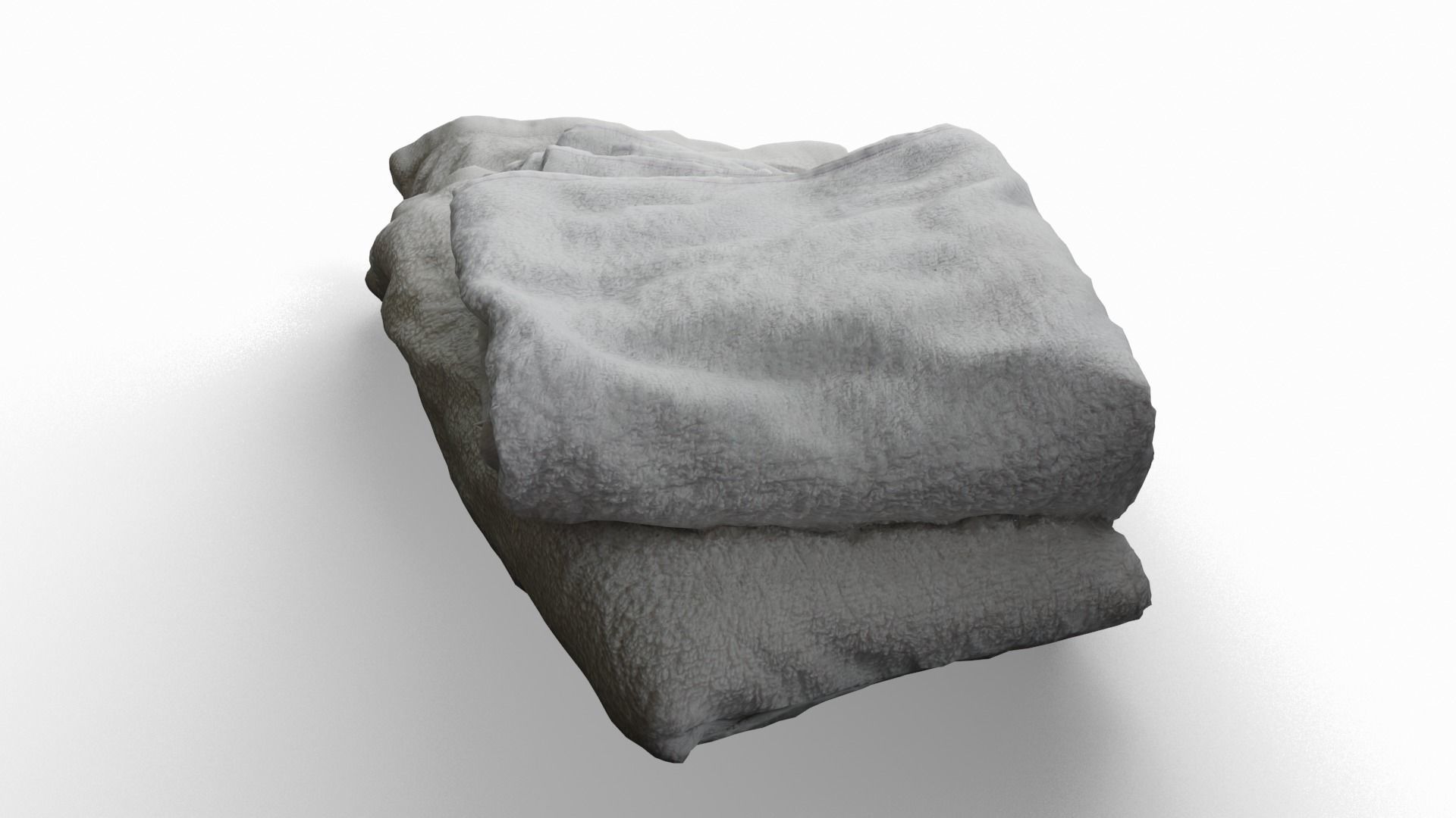 Folded Towel Low Poly Game Ready Scanned Low-poly 3D model_6