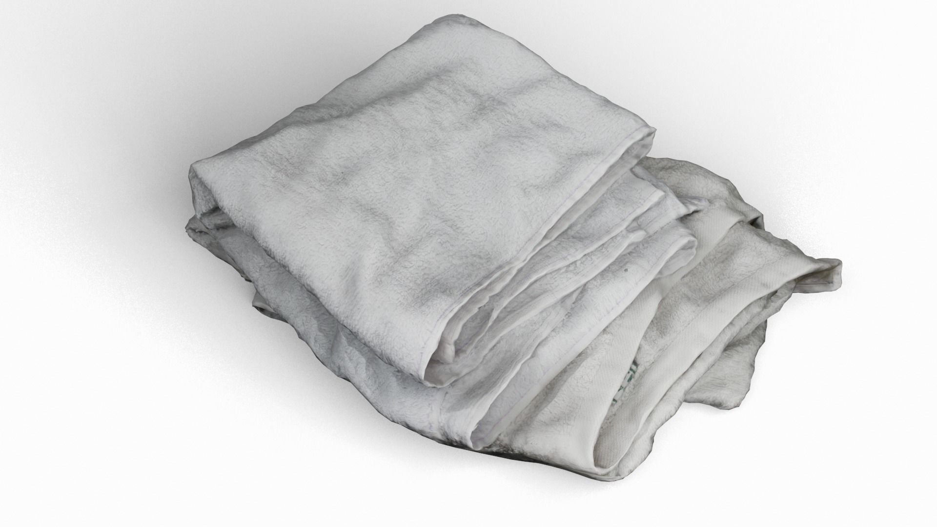 Folded Towel Low Poly Game Ready Scanned Low-poly 3D model_10