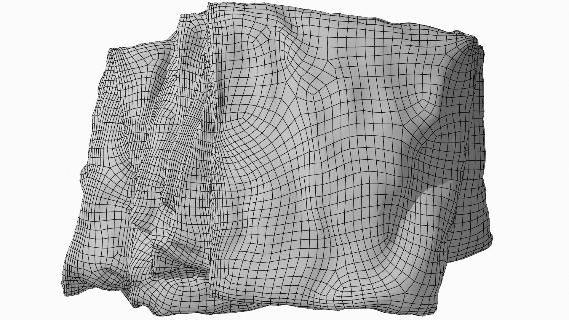 Folded Towel Low Poly Game Ready Scanned Low-poly 3D model_23