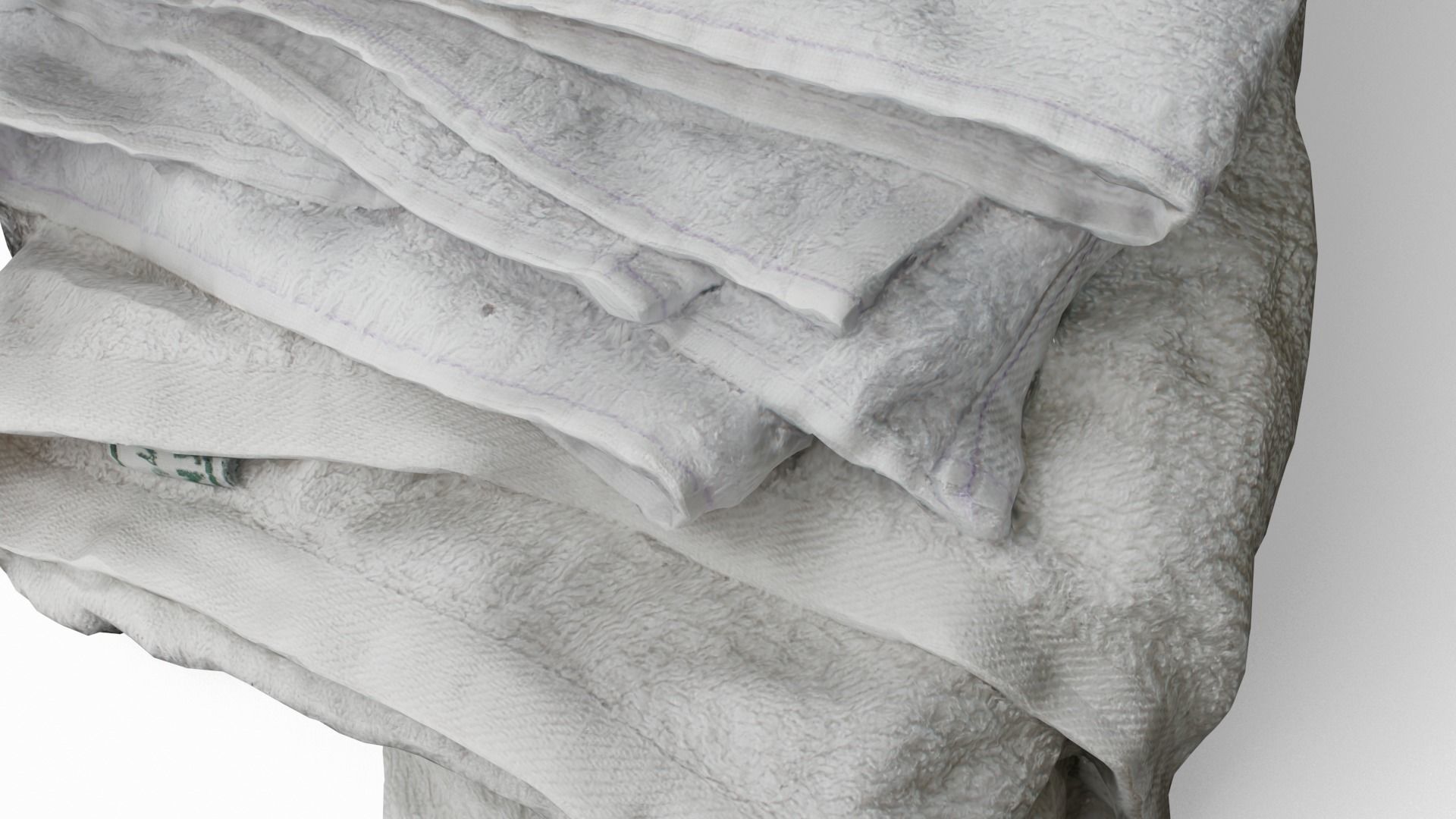 Folded Towel Low Poly Game Ready Scanned Low-poly 3D model_14