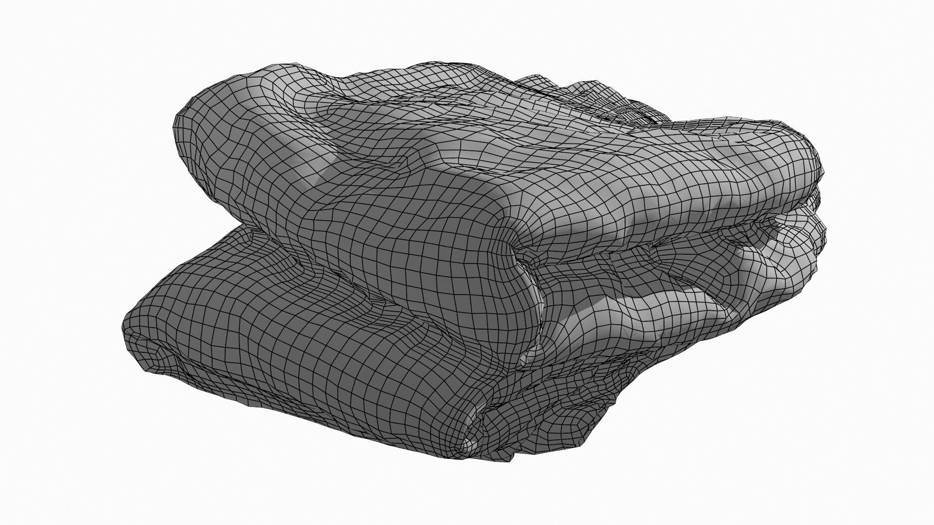 Folded Towel Low Poly Game Ready Scanned Low-poly 3D model_20