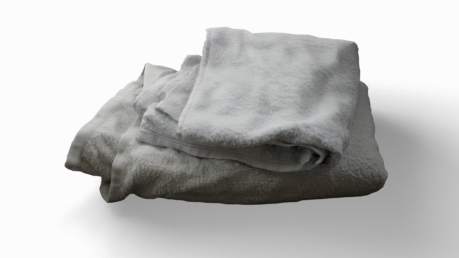 Folded Towel Low Poly Game Ready Scanned Low-poly 3D model_4