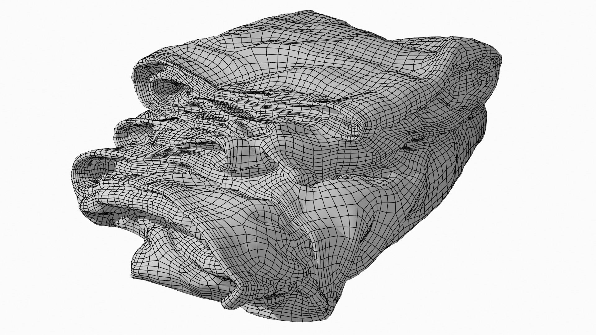 Folded Towel Low Poly Game Ready Scanned Low-poly 3D model_17