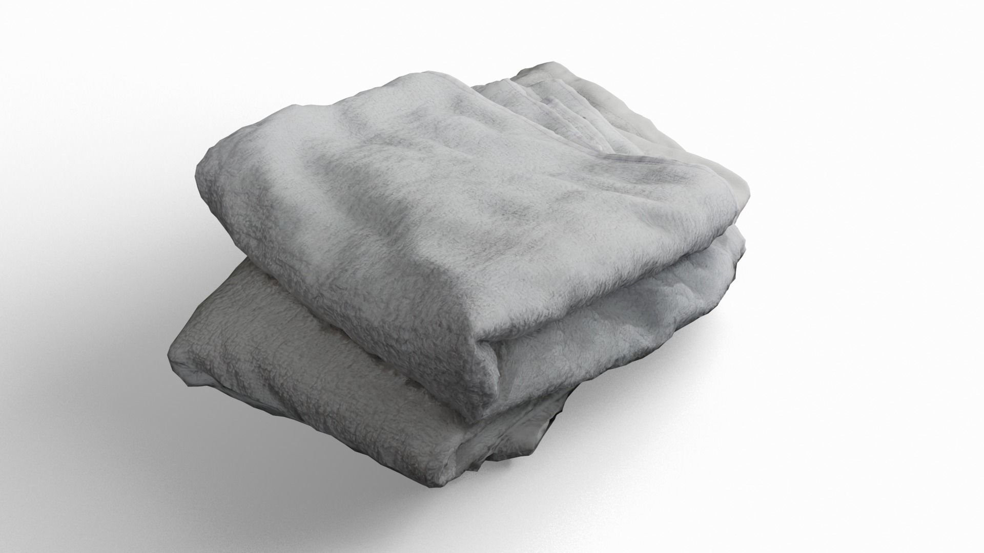 Folded Towel Low Poly Game Ready Scanned Low-poly 3D model_8