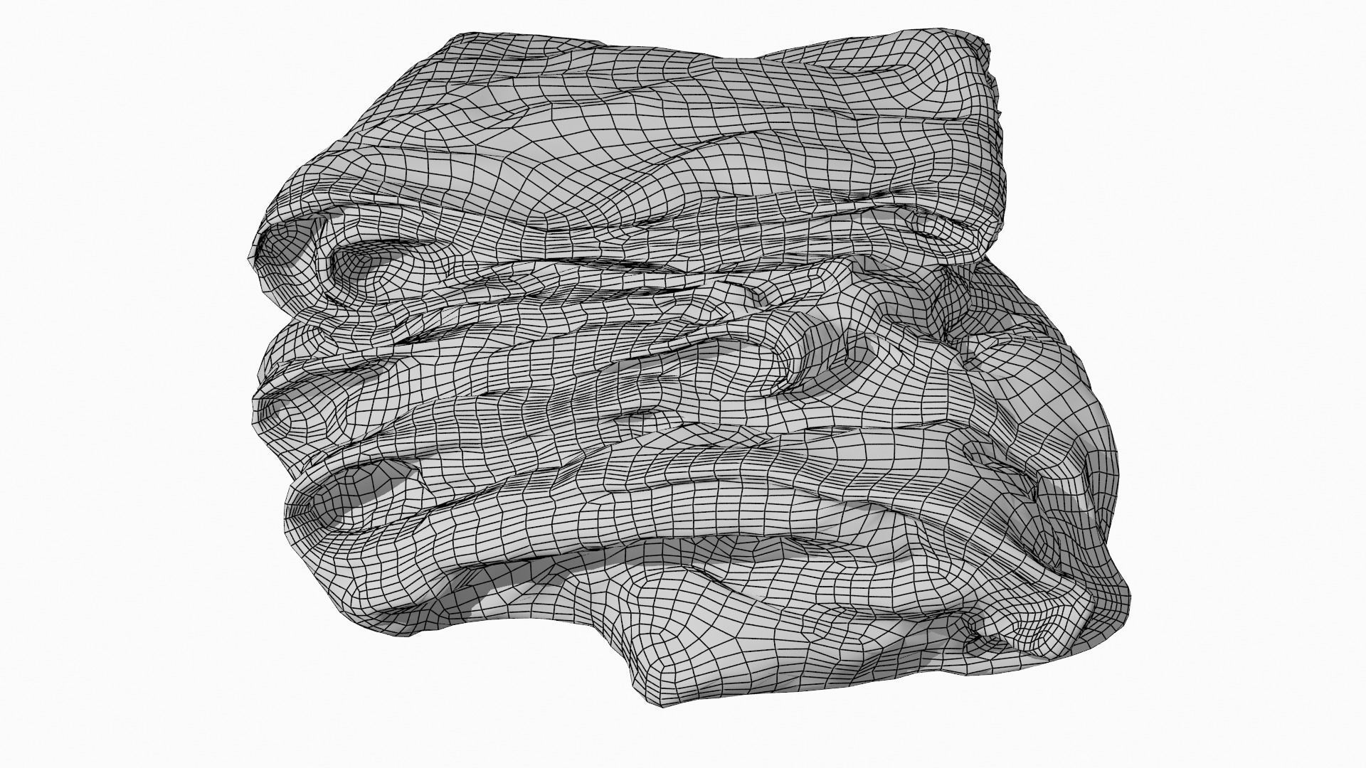 Folded Towel Low Poly Game Ready Scanned Low-poly 3D model_22