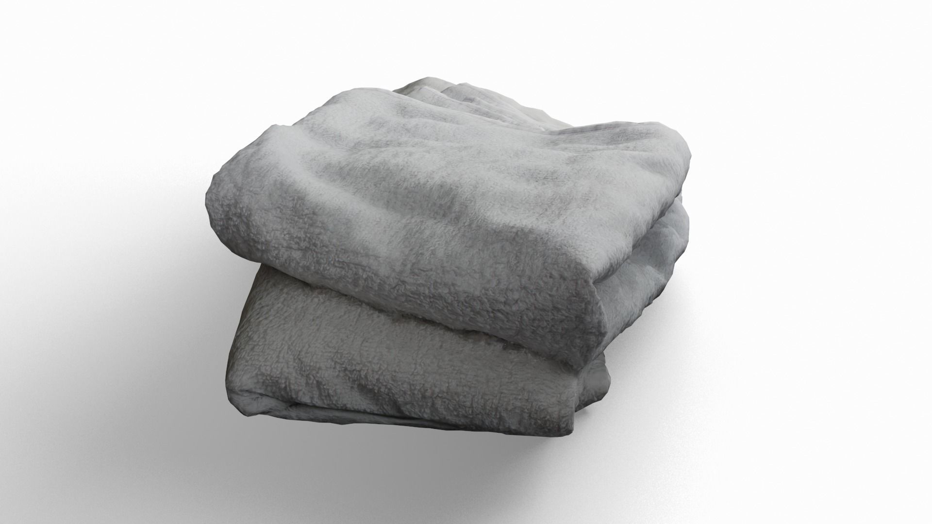 Folded Towel Low Poly Game Ready Scanned Low-poly 3D model_7