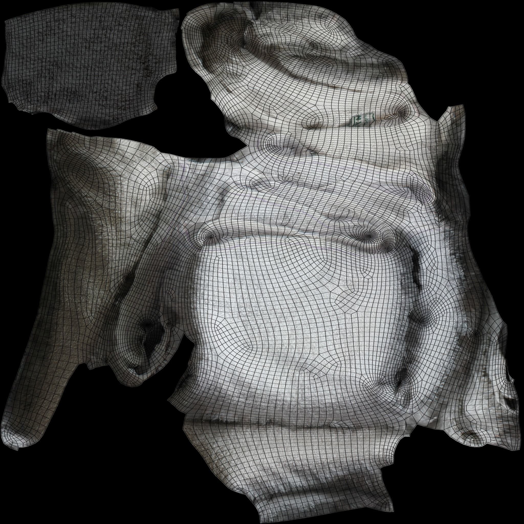 Folded Towel Low Poly Game Ready Scanned Low-poly 3D model_25