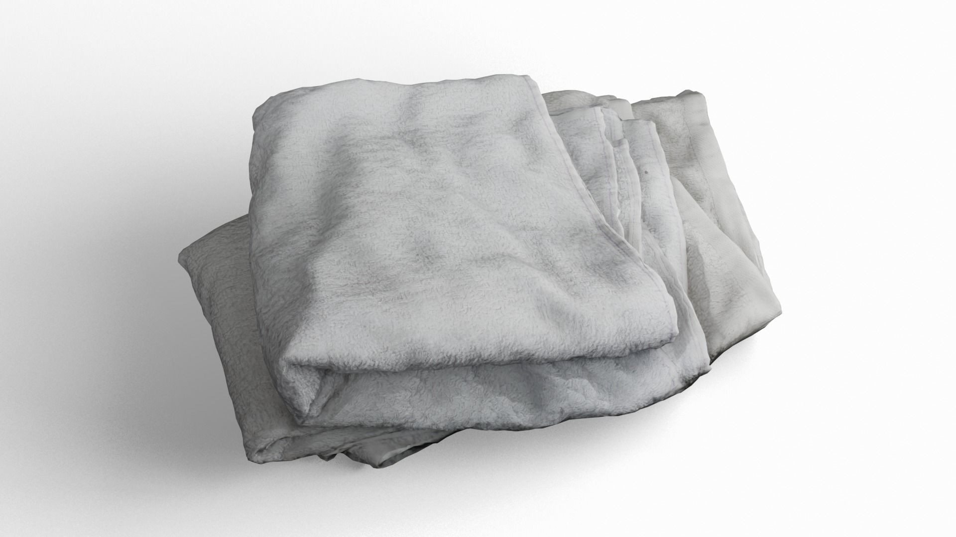Folded Towel Low Poly Game Ready Scanned Low-poly 3D model_9