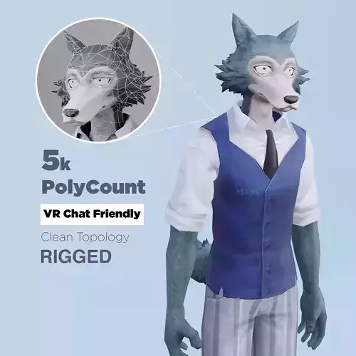 Legosi Beastars  Anime  Low-poly 3D model