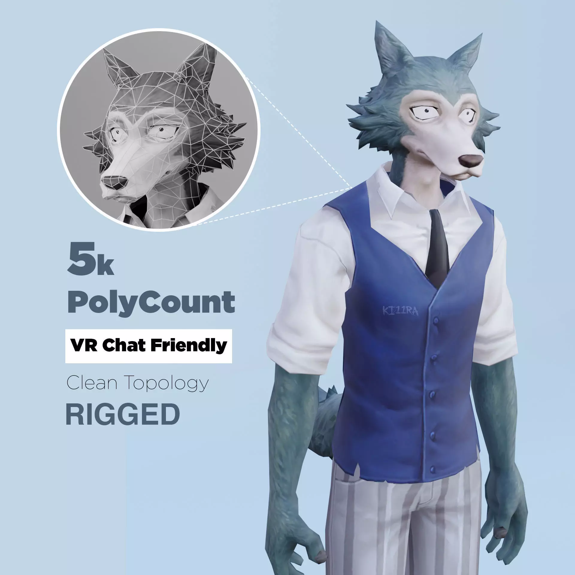 Legosi Beastars  Anime  Low-poly 3D model_0