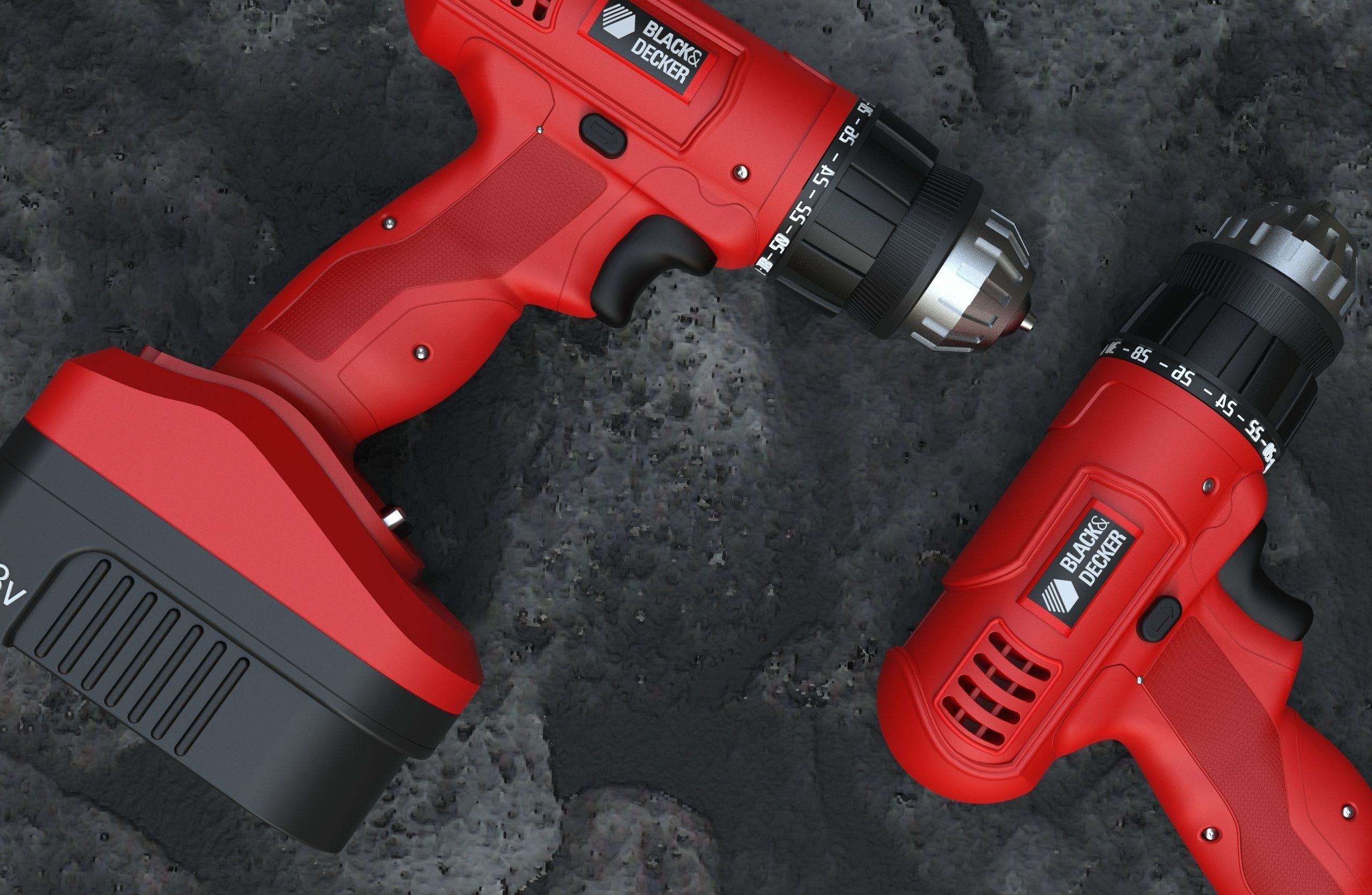 Cordless drill Black andDecker 3D model_7