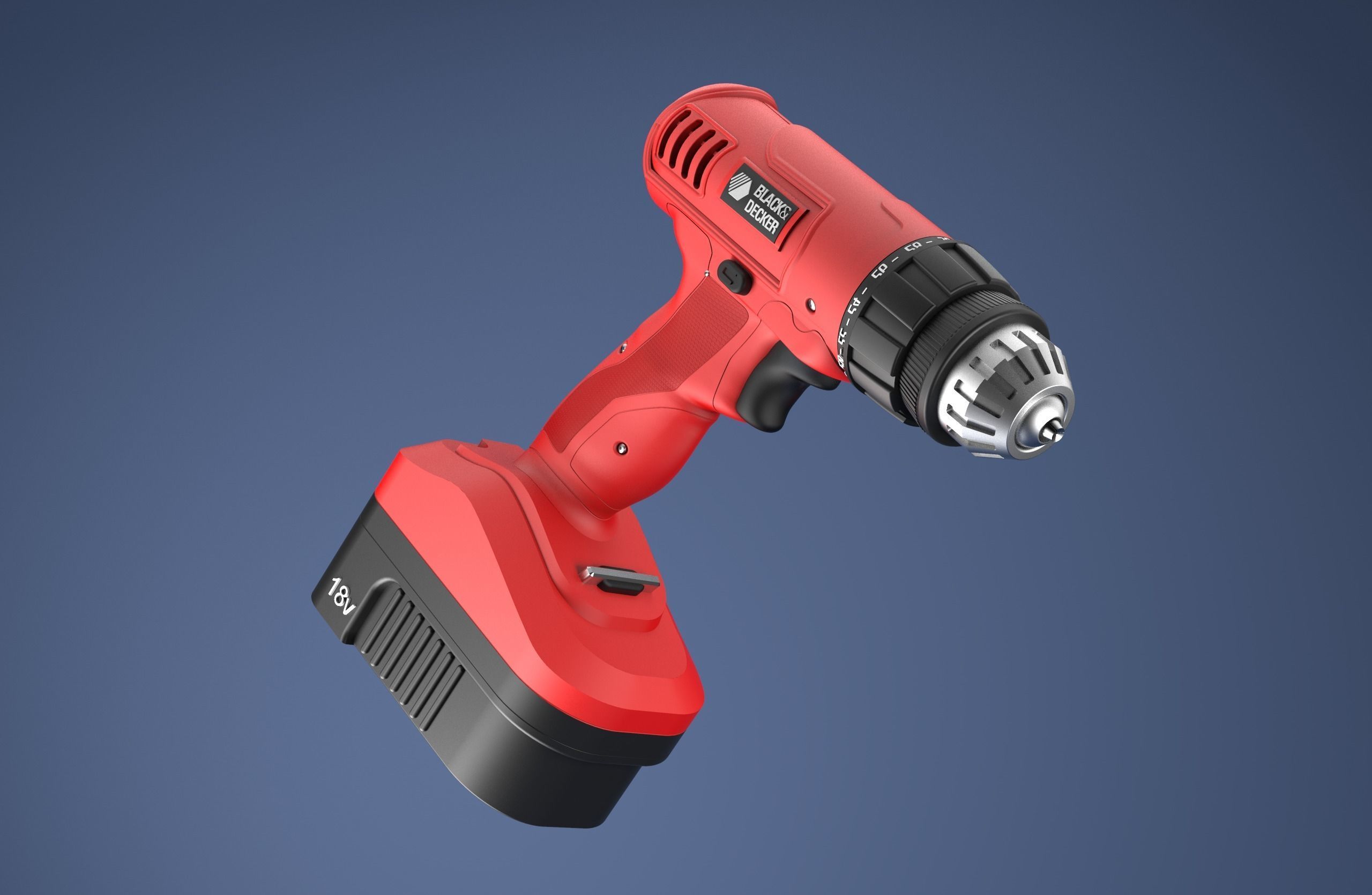 Cordless drill Black andDecker 3D model_1