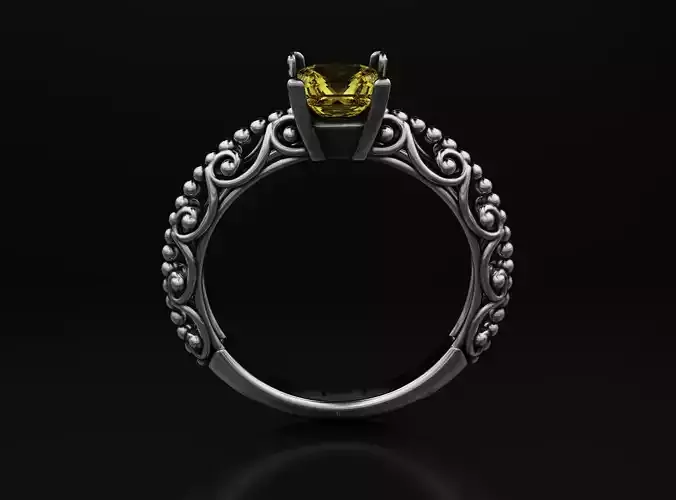 Stylish engagement ring with princess stone patterns 635