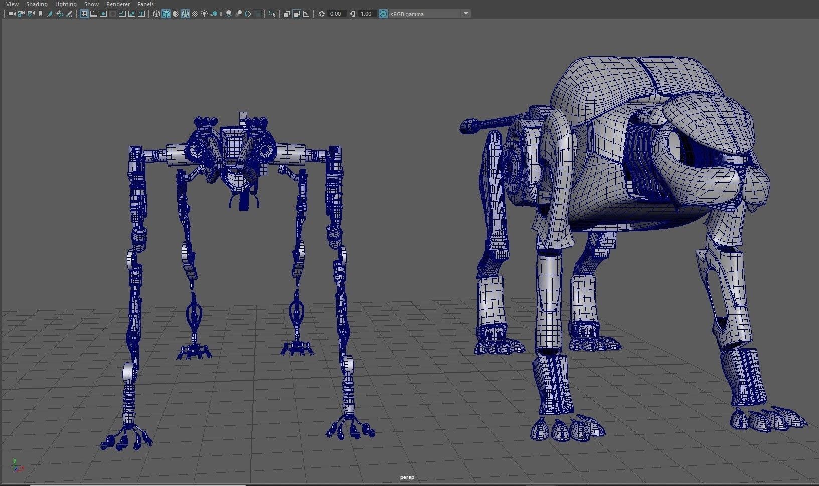 Robot panther Low-poly 3D model_10