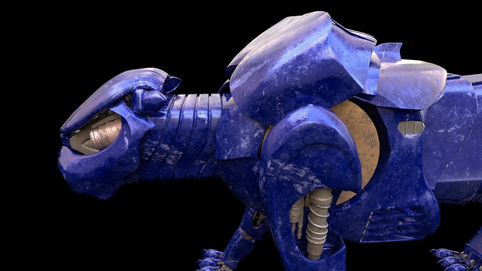 Robot panther Low-poly 3D model_17