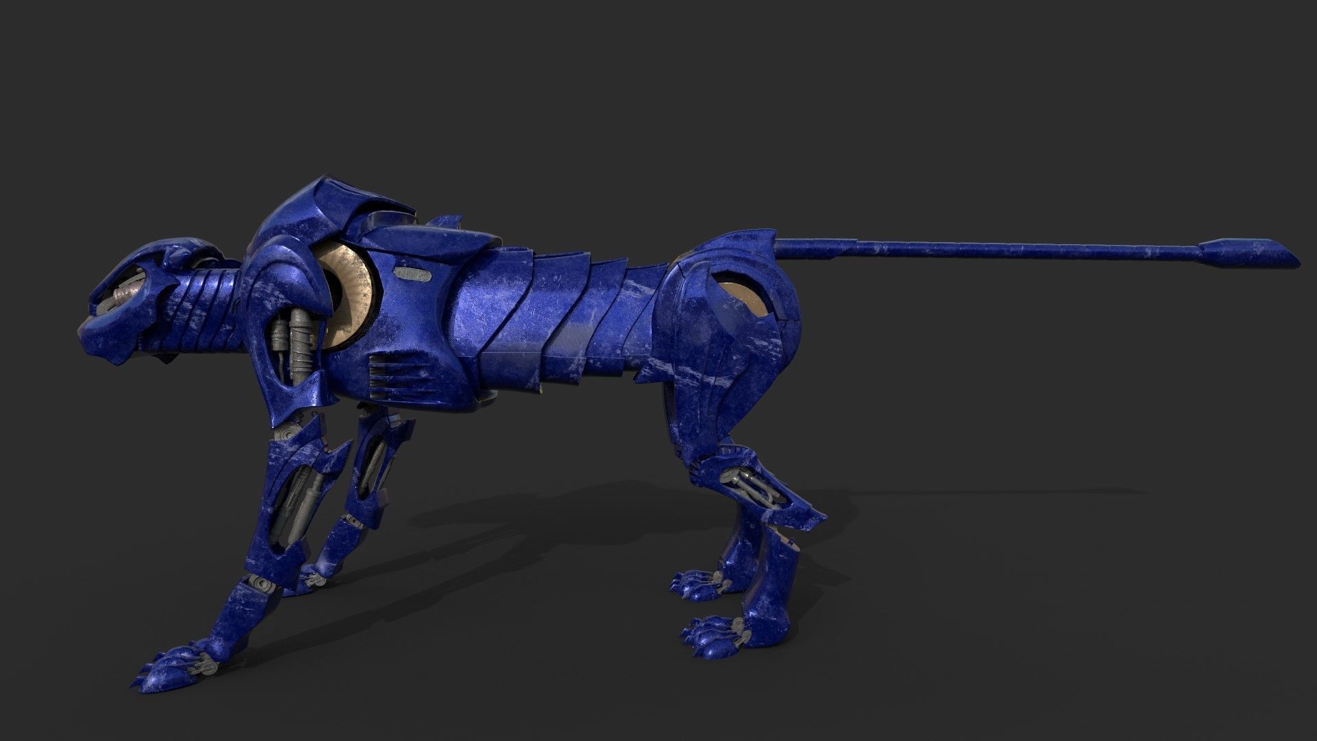 Robot panther Low-poly 3D model_11