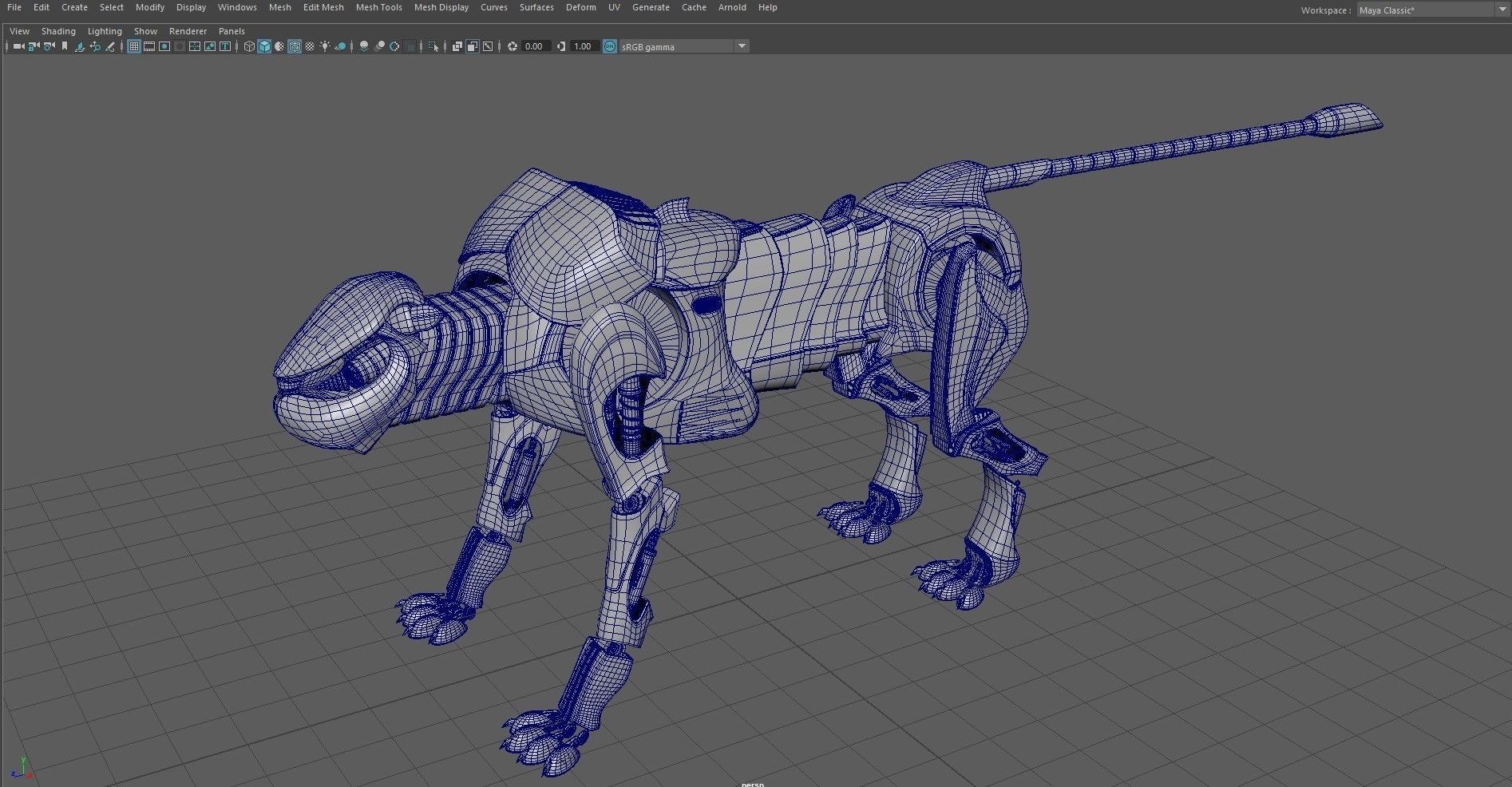 Robot panther Low-poly 3D model_2