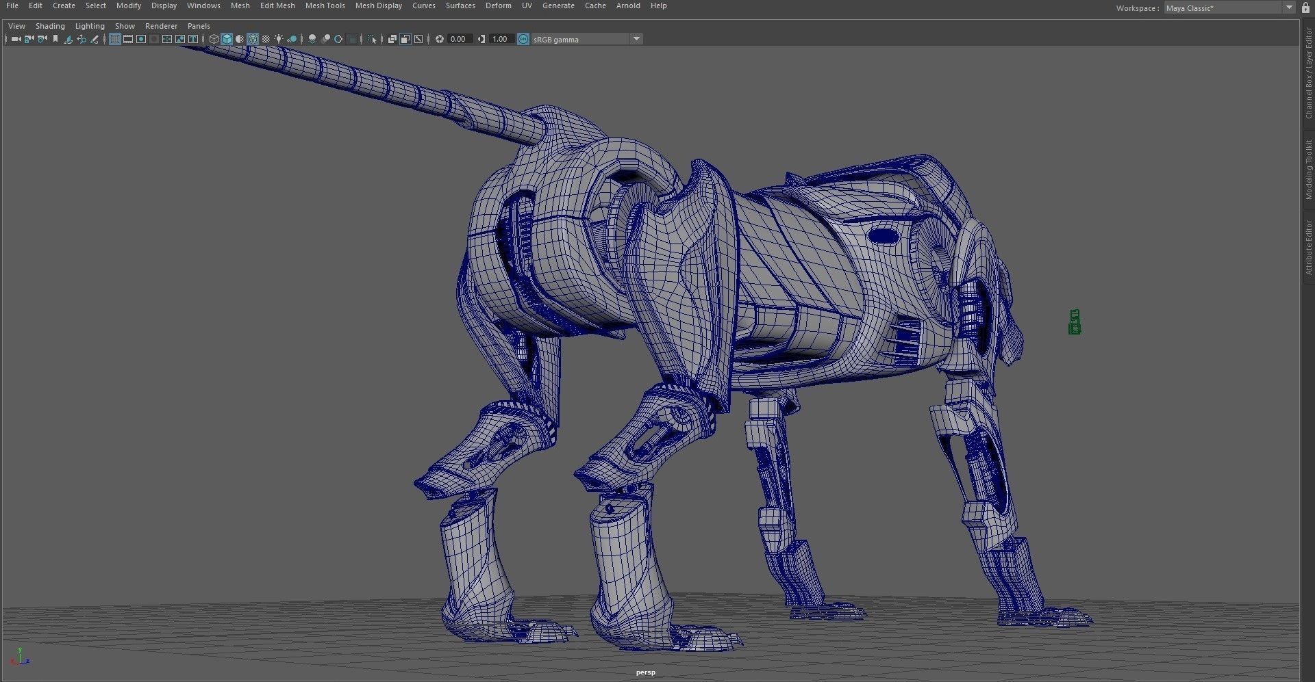 Robot panther Low-poly 3D model_15