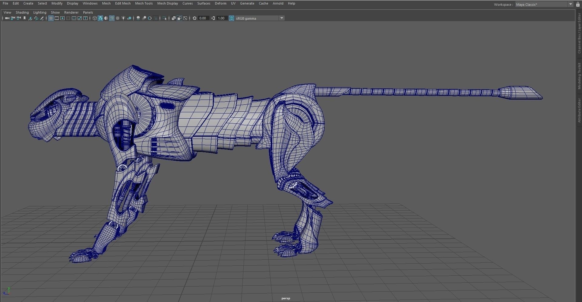Robot panther Low-poly 3D model_8