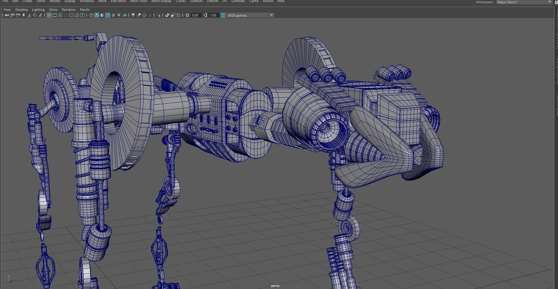 Robot panther Low-poly 3D model_12