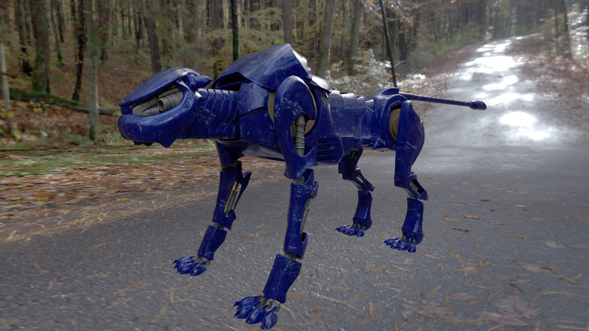 Robot panther Low-poly 3D model_18
