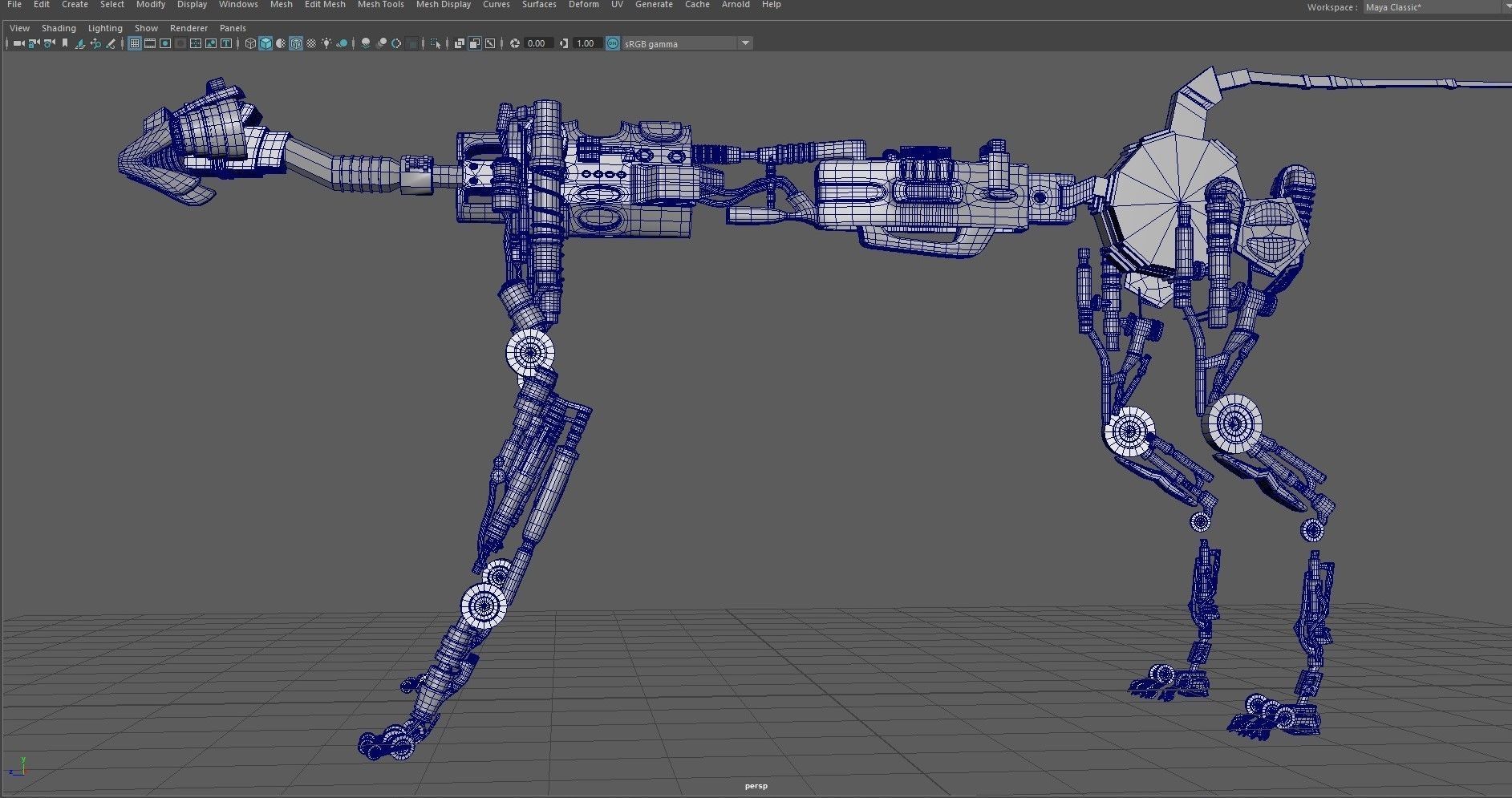 Robot panther Low-poly 3D model_14