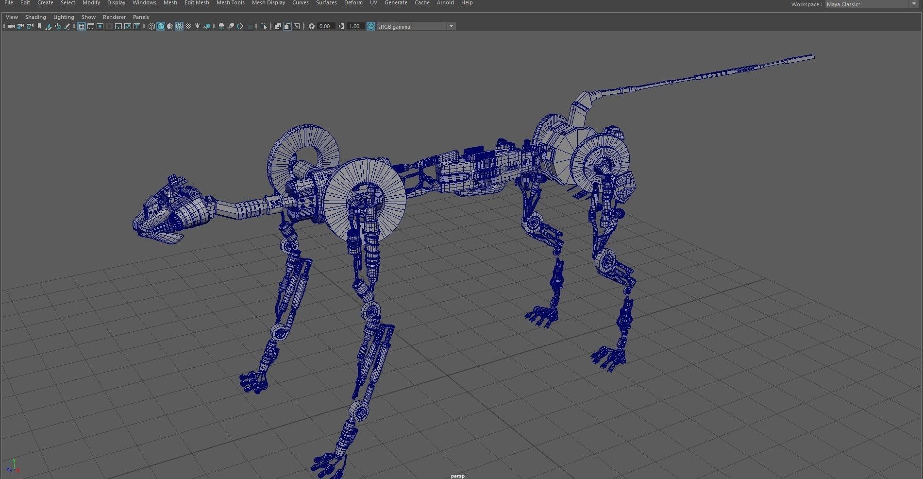 Robot panther Low-poly 3D model_3