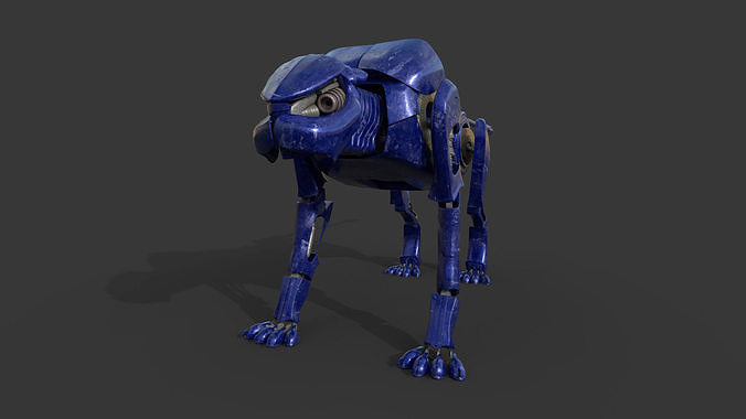 Robot panther Low-poly 3D model