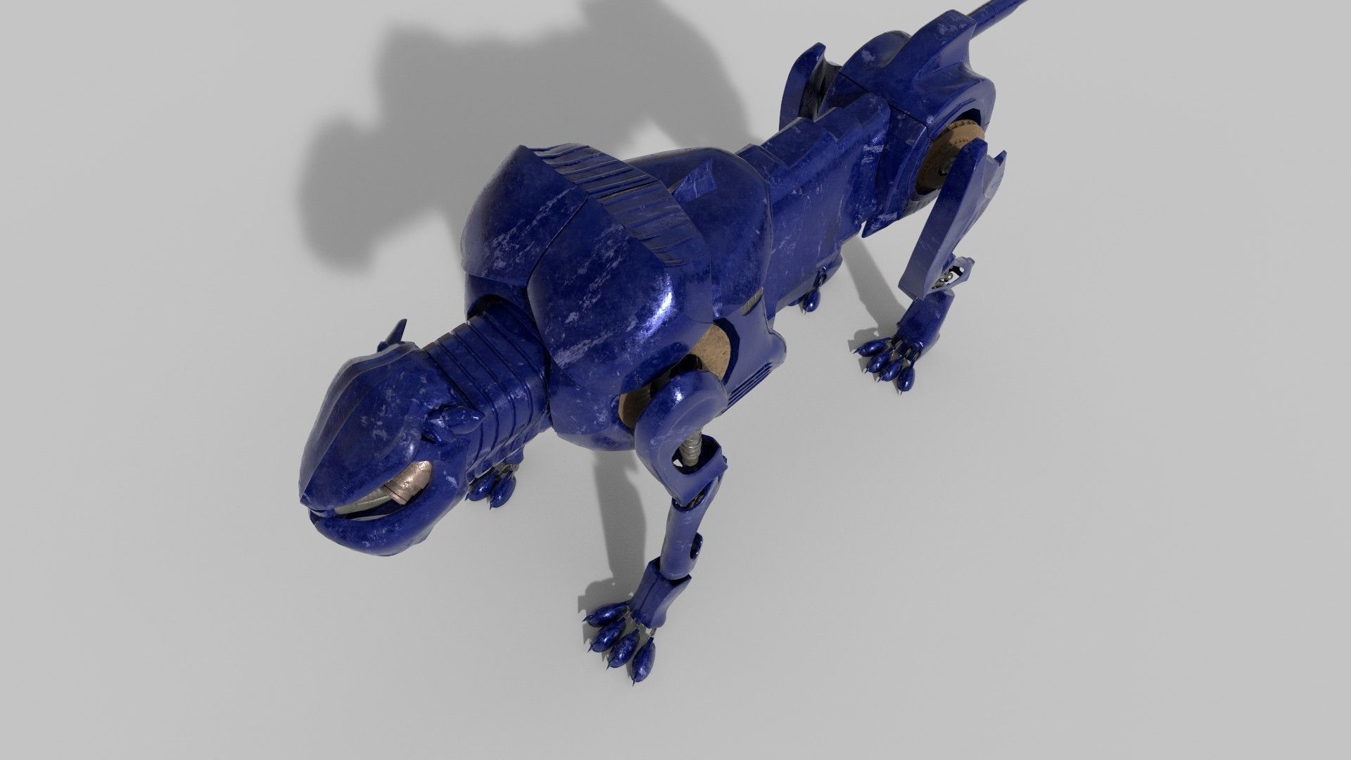 Robot panther Low-poly 3D model_22