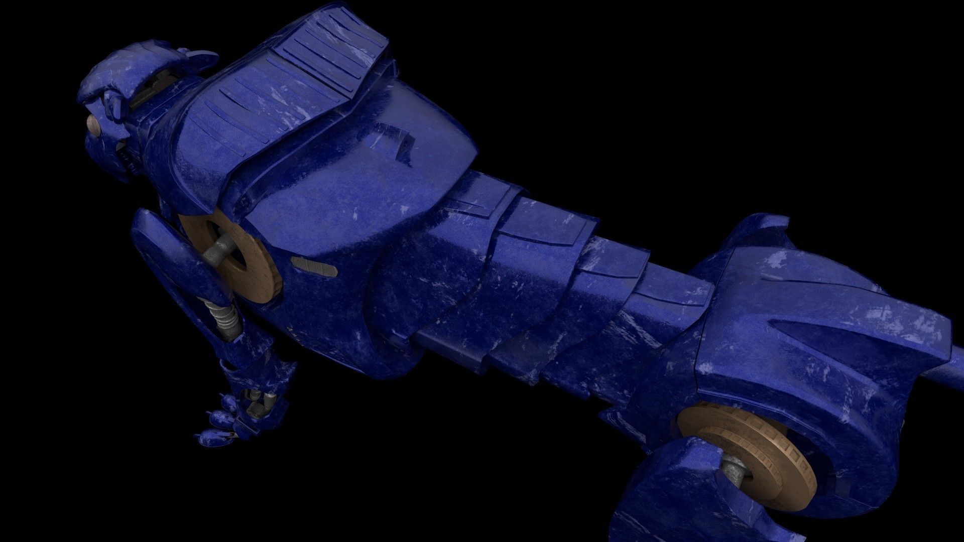 Robot panther Low-poly 3D model_23