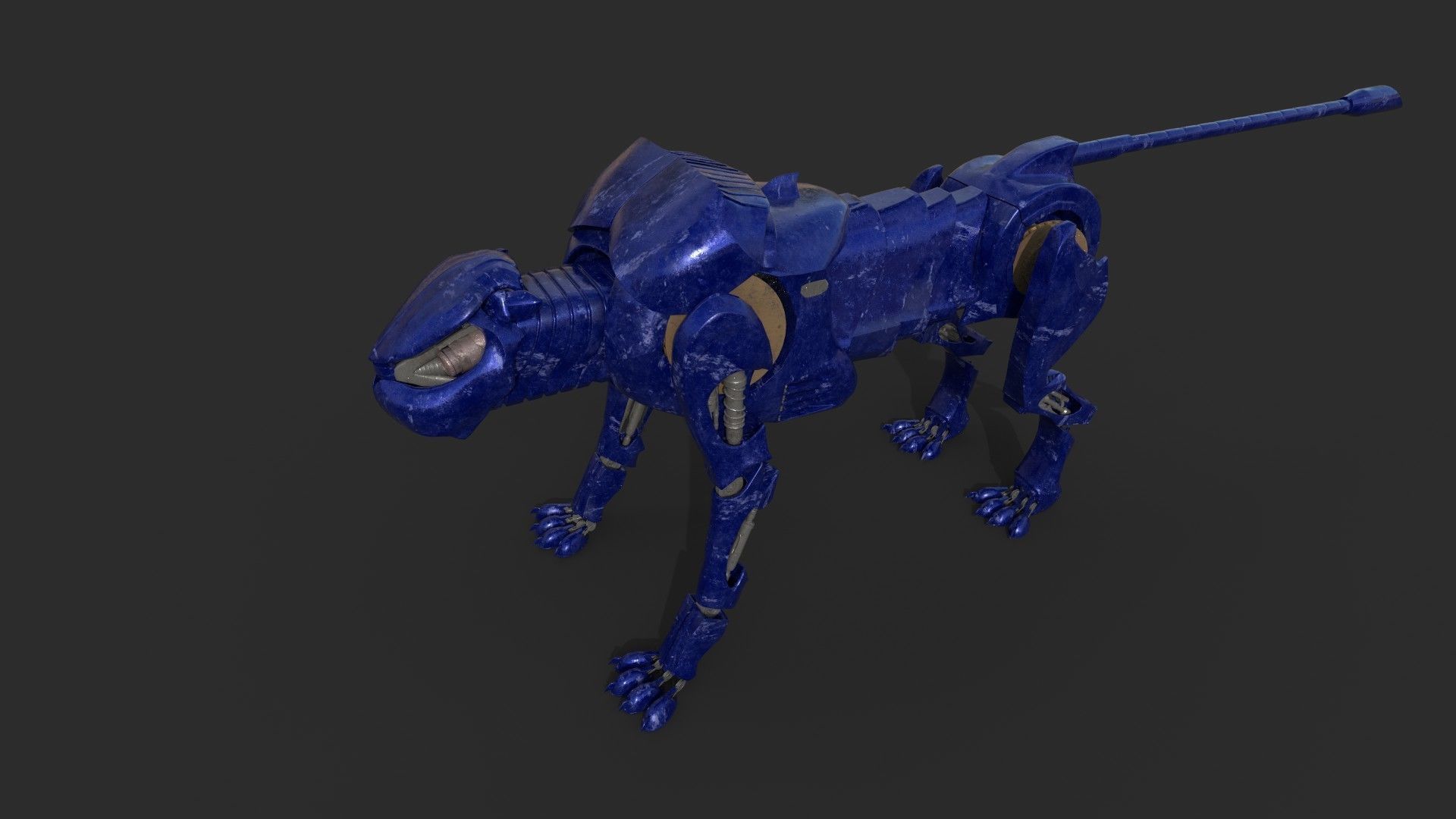 Robot panther Low-poly 3D model_1