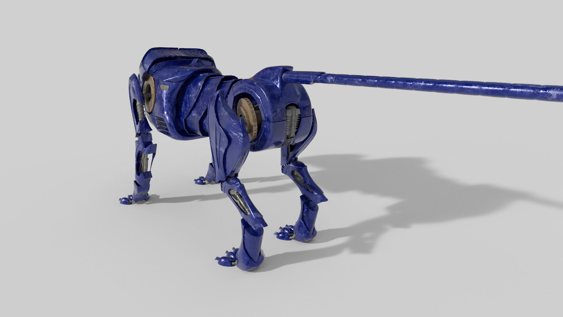 Robot panther Low-poly 3D model_21
