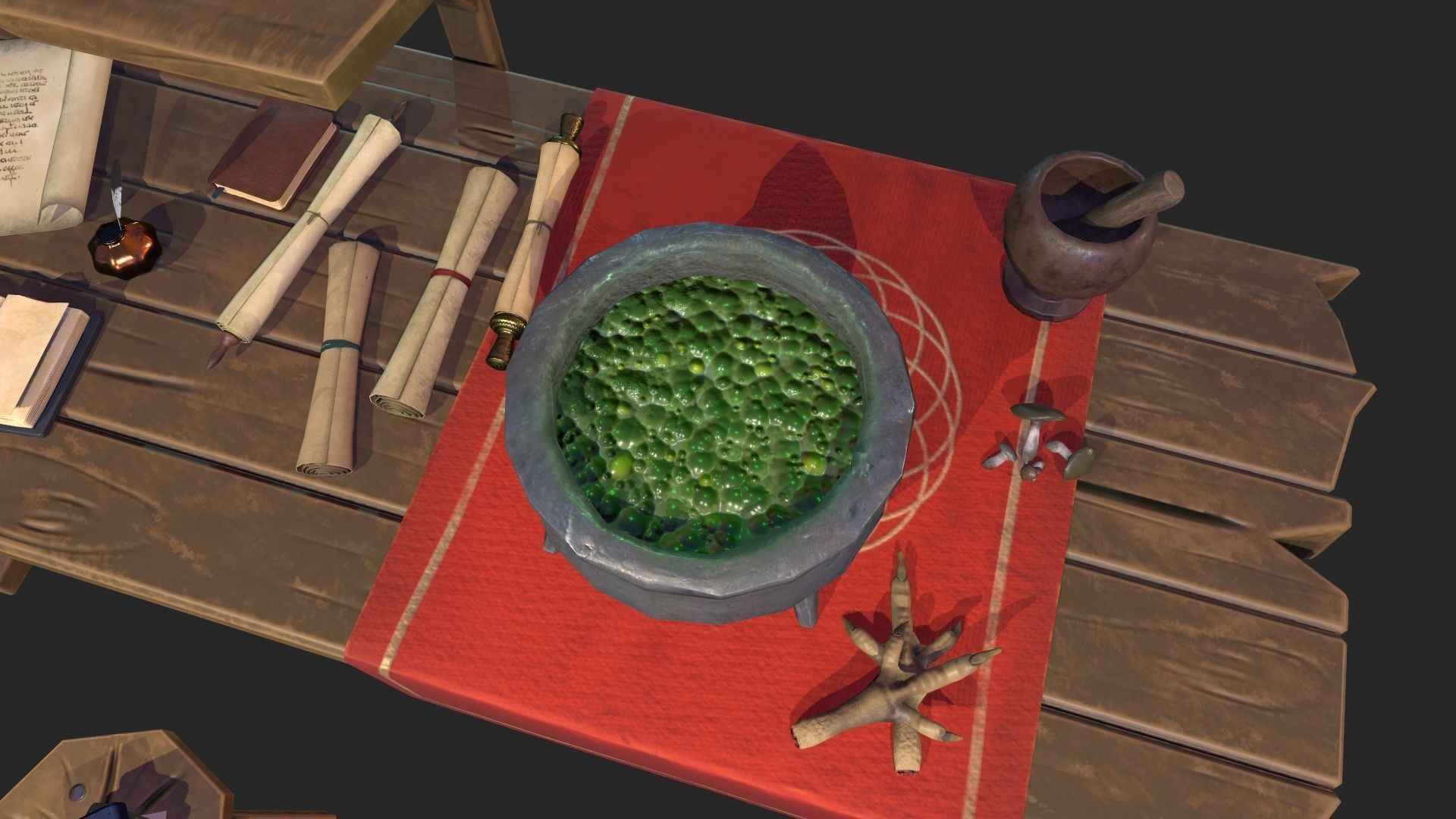 Stylized Alchemist set 3D Model Collection_10