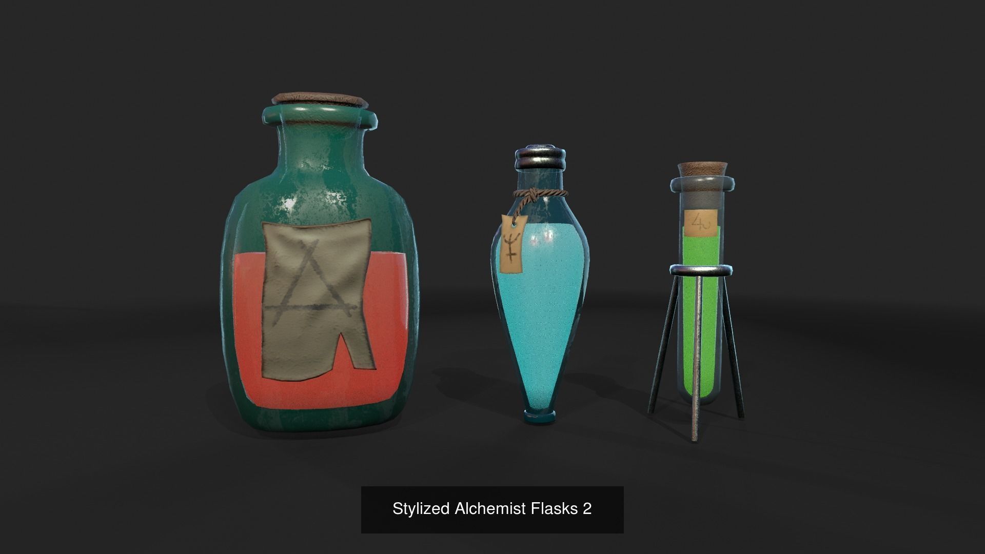 Stylized Alchemist set 3D Model Collection_12